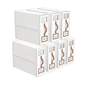 7 Pack Bed Sheet Organizers And Storage, Foldable Linen Closet Organizer With Handle For Linen Closet(King&Queen Size),Bedding Storage Boxs With Window For Bedsheets,Blanket,Duvet Covers Leather Pet