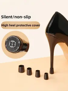 8 Pairs Round Heel Covers, Anti-Slip High Heel Protectors, Silent Heel Cushions, Fine Heel Repair Sleeves, All-Season Solid Design
