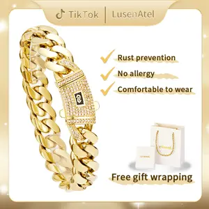 【2026 New Upgraded】 Technology Anti-rust New Brilla Contio Jewelers 14K Gold-Plated Cuban New Anti-rust Technology Bracelet  Waterproof Fade-Proof Hypoallergenic 6-14mm Sizes Timeless Shine for Every Look Mother's Day and Father's Day