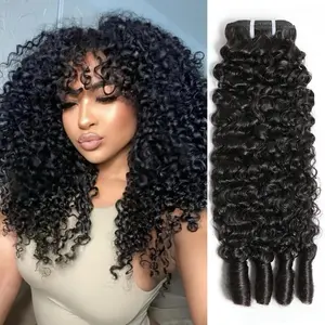 【LIVE ONLY】Megeen 16A Human Hair Burmese Curly Bundles 100% Unprocessed Burmese Human Hair Weave With Spiral Curly End Real Human Hair  Natural Black Hair Extensions For Women