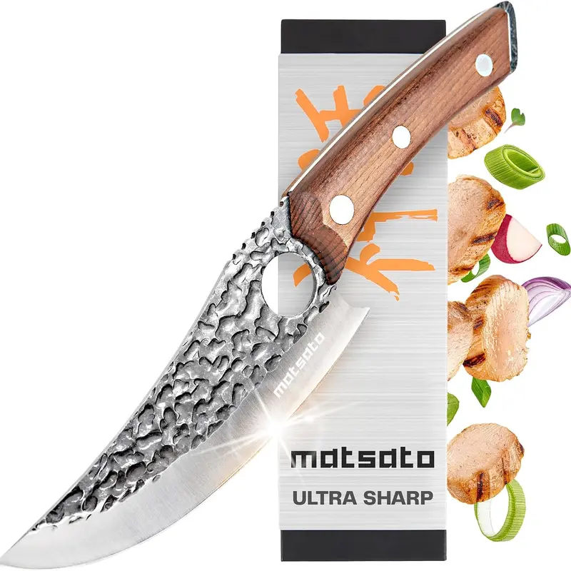 Matsato Chef Knife, Japanese Steel Kitchen, Sharp Cooking Knife for Home Meal Preparation and Chef Gift