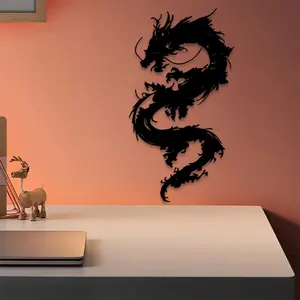 1pc Modern Asian Chinese Dragon Metal Wall Art, Modern Asian Dragon Statue Mural, Perfect for Living Room, Bedroom, Office Decor, Halloween, Christmas Decor, Ideal Gift for Fantasy Lovers christmas decorations