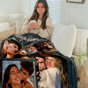 Custom Photo Flannel Throw Blanket - Personalized Bedding Throw with Next-Day Shipping, Soft Romantic Couple Gift for Boyfriends & Partners, Warm Cozy Home Decor & Daily Use (Custom Blanket Option), Personalized Blankets