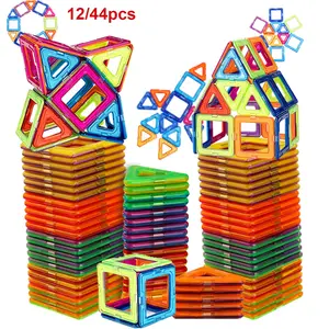 Magnetic Blocks Tough Tiles Stem Toys for 3+ Year Olds, Educational Building Blocks for Boys and Girls, Fun Gifts for Toddlers and Kids, Geometry Building Blocks, Geometric Shape Blocks