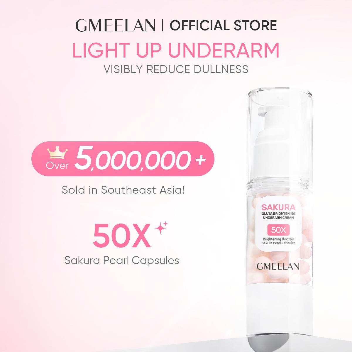 GMEELAN Sakura Gluta Underarm Cream 30G with 50X Sakura Pearl Capsules for Brightening & Hydrating Skin Repair Moisturizer