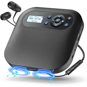 Portable CD Player with , Discman Player with Dual Speakers, FM Transmitter, Rechargeable , AUX and Headphones, Anti-Skip for , LCD Backlight for  Upgraded