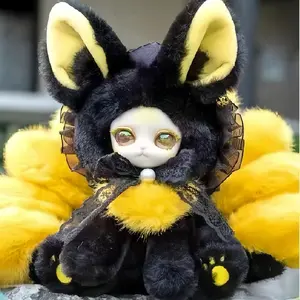 QIQI-Blessed Nine-Tailed Fox Plush Box SERIES Mystery Boxes Bag Pendant Bunny Plush Dolls Soft Collectibles