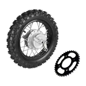 2.50-10 10" Inch Rear Back Drum Brake Wheel Tyre Tire and Rim 1.4 x 10 With 12mm Bearing & 420 37T Sprocket Pit Dirt Bike For CRF XR 50 CRF50 TTR50 PW50 SSR Coolster 70cc