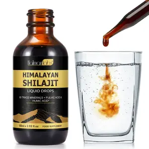 Hatmanlabs 1000mg Himalayan Shilajit Liquid Drops 60ml - Organic Energy Drops with 85+ Trace Mineral - Boost Strength - 30-Day Supply