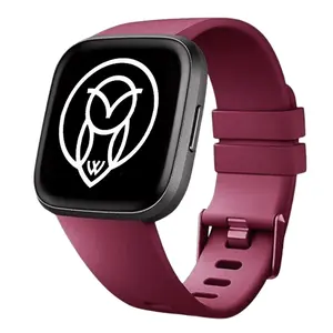 Smooth Silicone Band for Fitbit Versa, Versa Lite & Versa 2 | Chic Tone-on-Tone Design with Stainless Steel Buckle | Fits 5.5"–8.7" Wrists