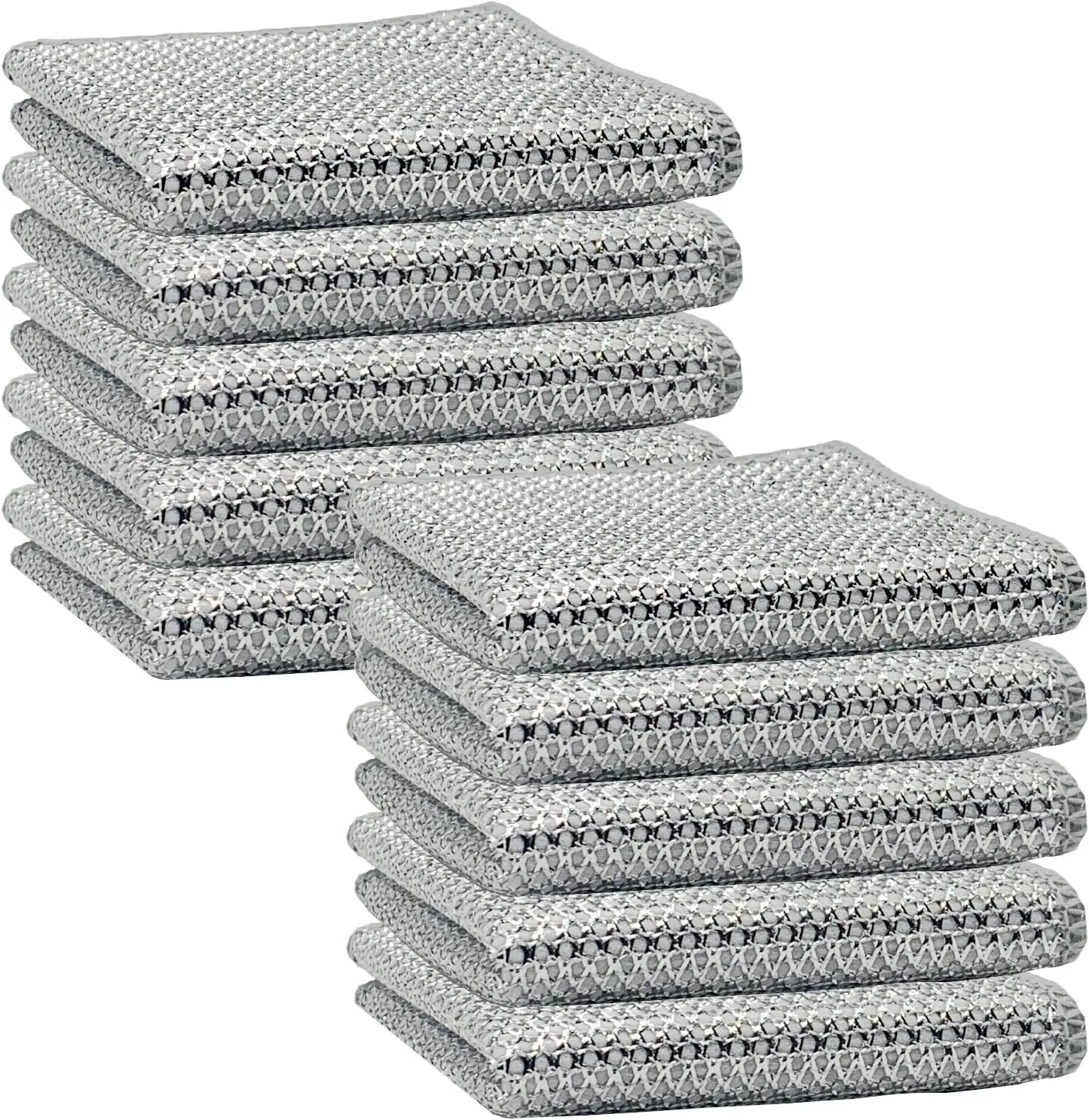 10-Count Non-Scratch Multipurpose Wire Cleaning Cloths for Home Kitchen Cleaning, Reusable Wet-Dry Dishcloths for Sinks, Pots, Pans, Cleaning Cloth Cloths