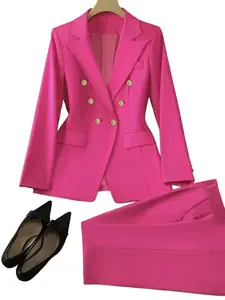 Women's Fashion Chic Elegant High-End Business Suit Set, Long Sleeve Slim Fit Fitted Formal Wear, Two-Piece Office for Work & Commuting