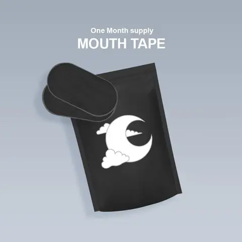 Adhesive Mouth Tape - Black Gentle Adhesion, 30 Strips 1-Month Supply, All Seasons Sleep Support Sports Tapes, Snoring Relief Healthcare Accessory for Active Individuals