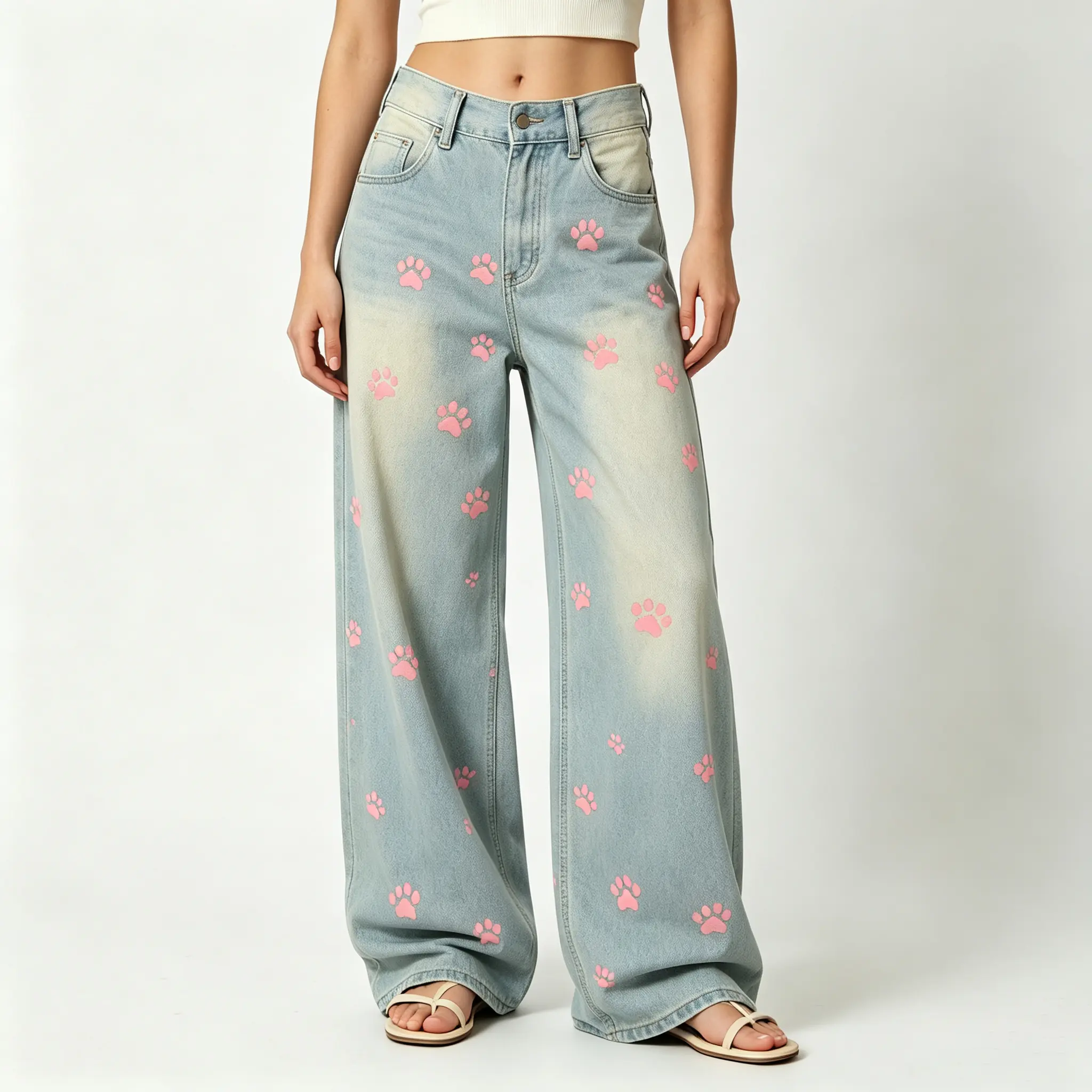 JUNBAOSS Baggiest Jeans Atlanta Vintage Light Wash Mid Rise Wide Leg Floor Length Denim Pants Women Streetwear Bottoms Mid-Waisted Flare y2k casual