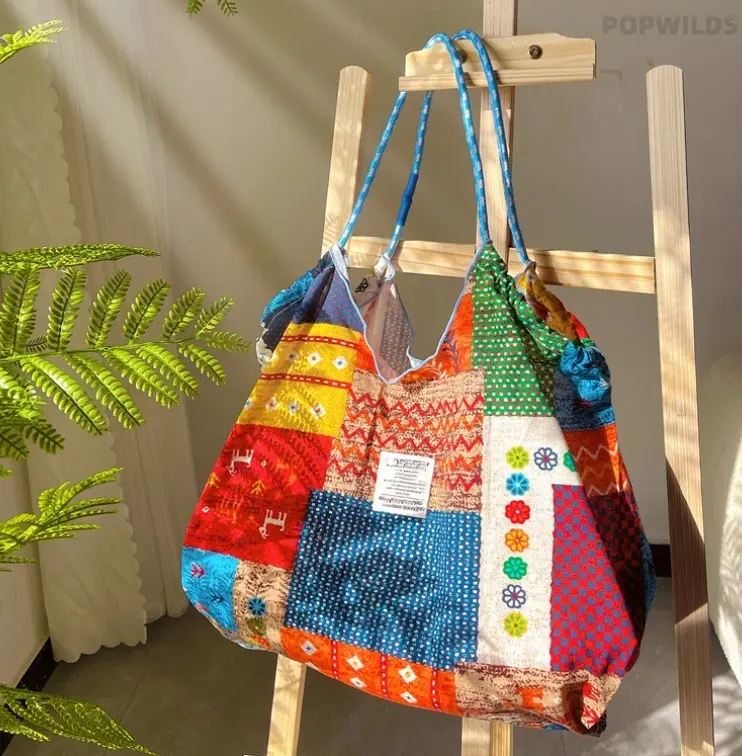 Women's All-Over Print Fabric Tote Bag - High-Capacity Casual Commuter Shoulder Handbag for Travel and Shopping