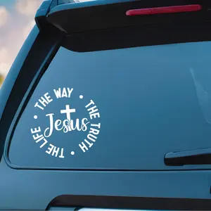 Jesus CAR Decal ,Christian Car Decal | Inspirational Vinyl Sticker | Faith-Based Car Accessory – Ships from Miami, FL