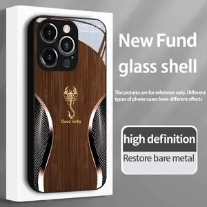 Scorpion Pattern iPhone Case, Premium Business Style, Glass Cover, Fits iPhone 16/15/14/13/12/11/x/XR/XS Max/7/8/7p/8p