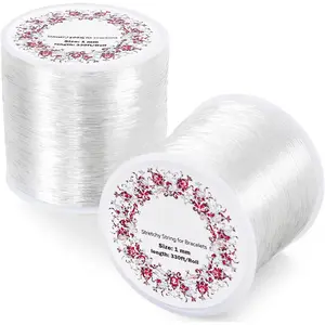 1mm Stretchy Bracelet String, 2 Rolls of  Clear Elastic String for Bracelets, Stretchy Bracelet String, Necklaces, Beading, and  Making (200 m)