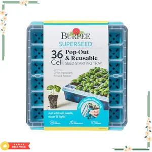 Burpee SuperSeed Seed Starting Tray | 36 Cell Reusable Seed Starter Tray | for Starting Vegetable, Flower & Herb Seeds | Indoor Grow Kit for Plant Seedlings | for Germination Success
