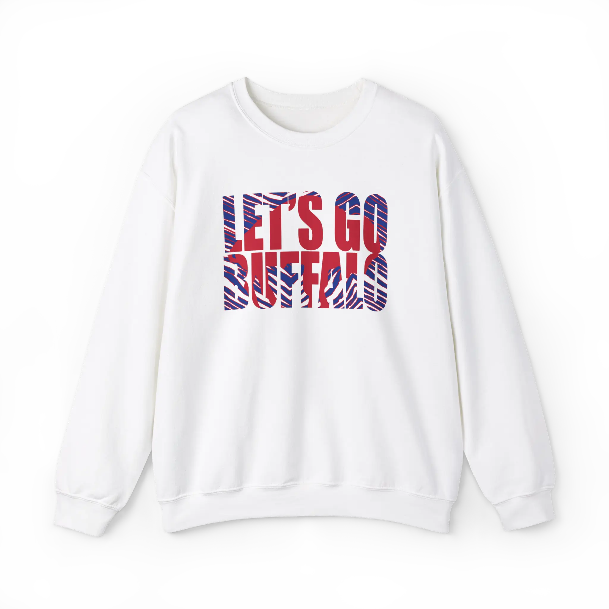 Let's Go Buffalo Football Sweatshirt Gildan Buffalo Bill Crewneck Sweatshirt Gift for Buffalo Fan Gift Bills Football Pullover Buffalo NY Sweatshirt