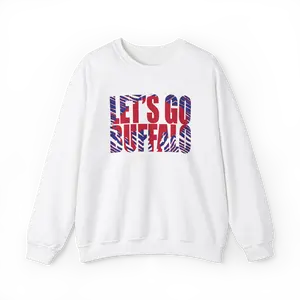 Let's Go Buffalo Football Sweatshirt Gildan Buffalo Bill Crewneck Sweatshirt Gift for Buffalo Fan Gift Bills Football Pullover Buffalo NY Sweatshirt