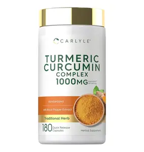 Carlyle Turmeric Curcumin with Black Pepper | 180 Capsules | Turmeric Complex Supplement | Non-GMO, Gluten Free