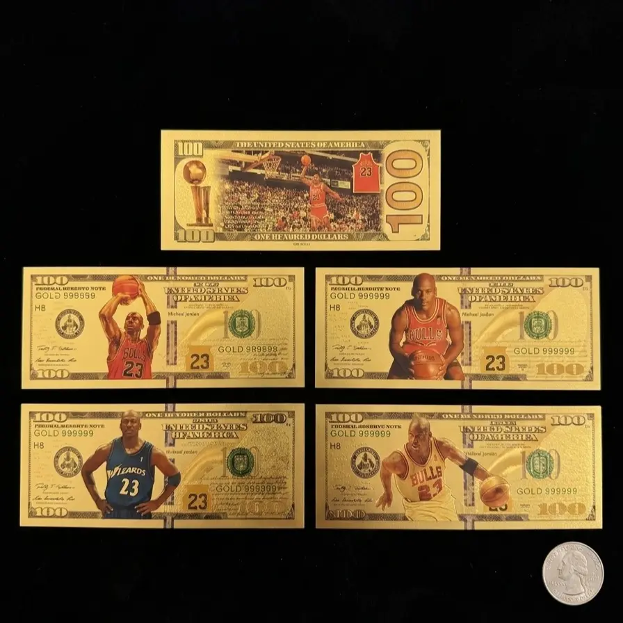 Legendary #23 Basketball Commemorative Foil Note Collection | Set of 4 Display Pieces