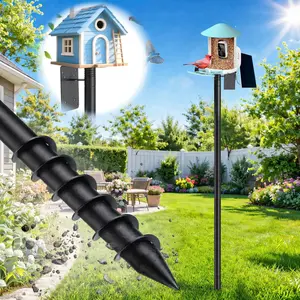 DEROFIT Heavy Duty Bird House Pole - Outdoor Bird Feeding Station Accessory, 14-Inch Adjustable Auger Anchor, Rust-Weather-Resistant Stainless Steel, Tool-Free Installation, Heavy-Duty Support for Birdhouses & Smart Cameras,summervibes tiktokshopspringglo