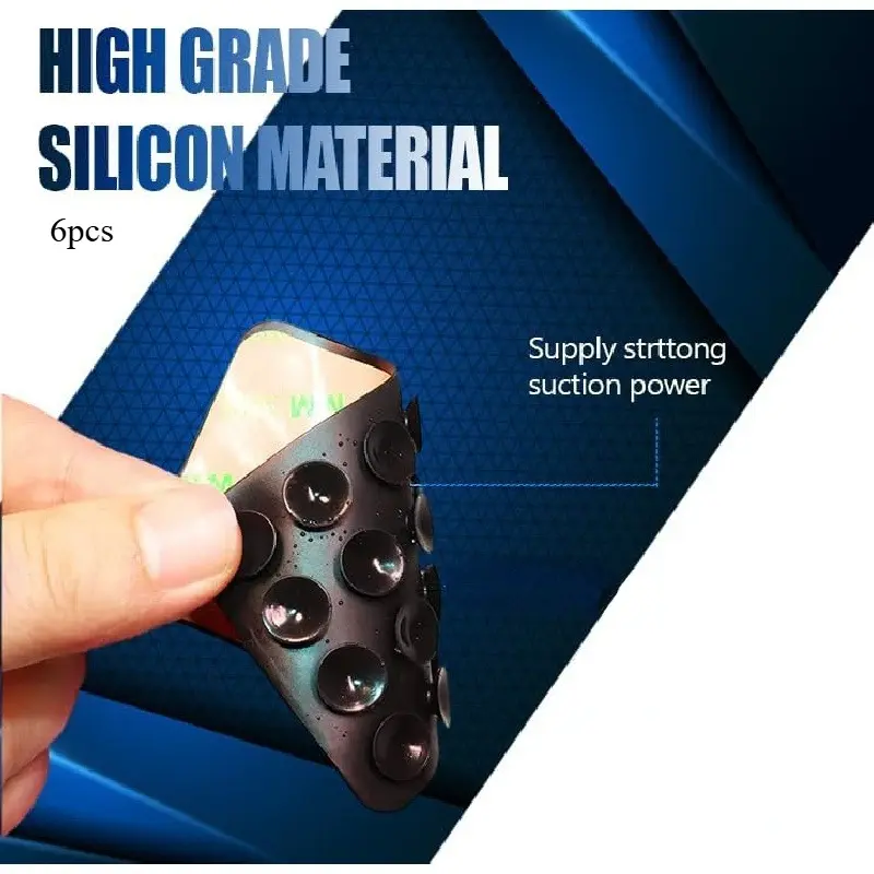 6 random colors Multi-Functional Silicone Suction Cup Pad for Various Cell Phones - Non-Slip Square Pad with 24 Suction Cups