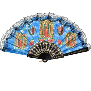Our Lady of Guadalupe Pattern Folding Fan Decor Floral