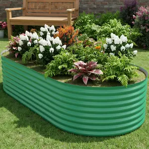 Outdoor Galvanized Raised Garden Bed, 6x3x2FT Heavy Duty Steel Raised Bed for Backyard Gardening, 24" Tall Large Metal Planter Box Rust-Resistant for Vegetables Flowers and Herbs