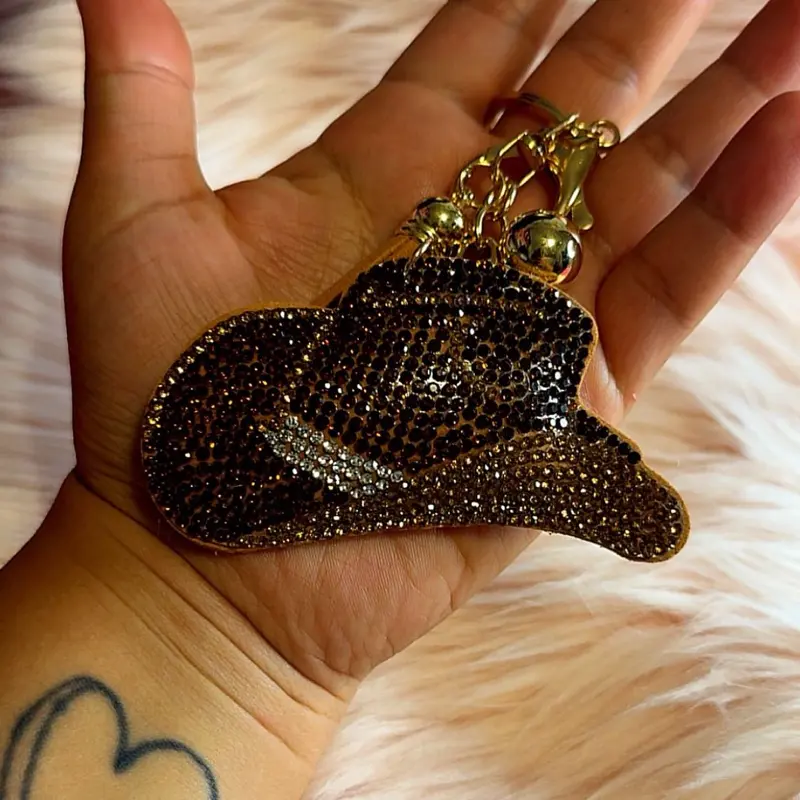 Bling brown cowboy hat Bag Charm