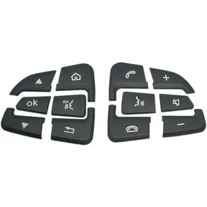 Car Steering Wheel Button Switch Trim Cover Sticker Fit For Mercedes Benz C,GLC,V Class W205,X253,W447, Black-Ok model (Y20220410OK)