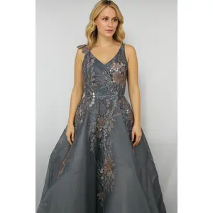 The Perfect Ballgown in Steel Blue