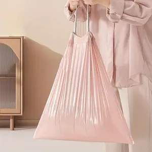 Thick, Sturdy Trash Bags 50pcs Extra Thick & Durable Drawstring Trash Bags | Large, Portable Polyethylene Waste Bags for Kitchen, Bathroom, Bedroom Use, Home Organization, Sleek Design, Drawstring Closure, Trash Bag Dispenser, Household Items