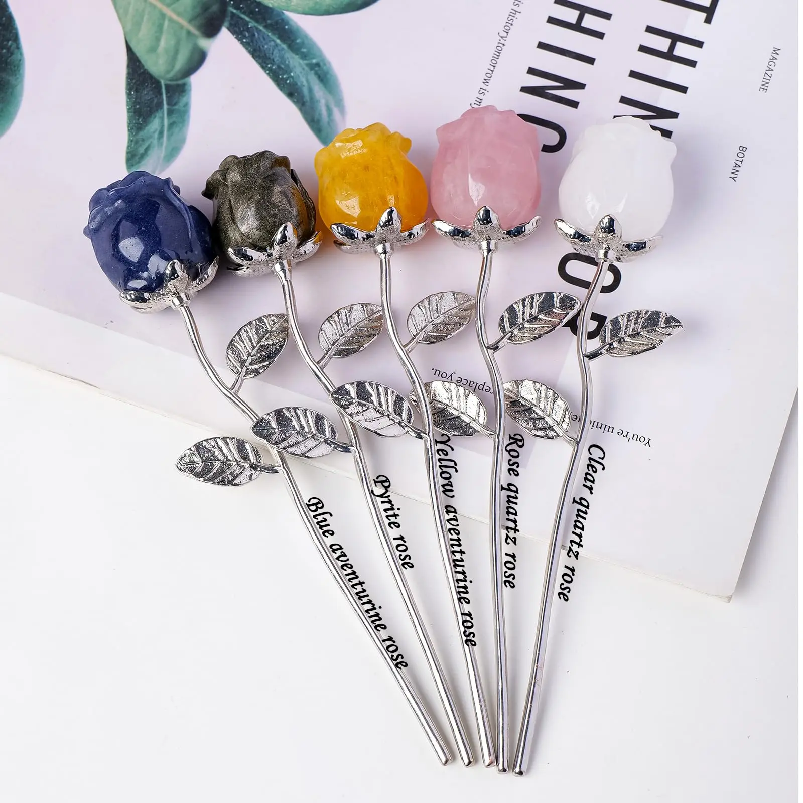 Rose Flower Gifts Crystal Quartz Eternal Rose Flower Gift Set – Pink Forever Roses for Women Girlfriend Wife Mom Sister Grandma (Valentine's Day, Rose Day, Anniversary Keepsake)