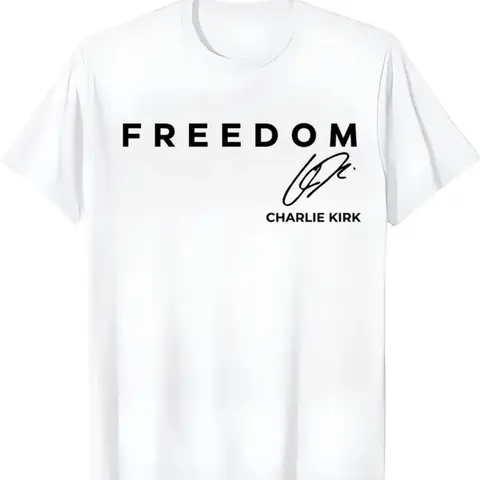 Charlie Kirk Freedom T-shirt, Tribute Memorial Pullover, American Hero Signature Shirt, Patriotic Activism Apparel, Unisex Streetwear, Political Freedom Graphic Sweater for Men and Women