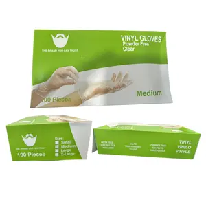 [200 Pack] Medium Vinyl Disposable Gloves - Non Latex Rubber, Powder Free, Food Grade Safe Supplies, Hand Glove Dispenser Pack