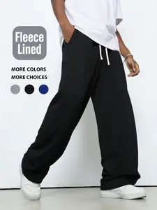 Men’s Fashion Baggy Sweatpants – Curved Seam Detailing & Fleece Lining, Modern Street Style & Cold-Weather Essential