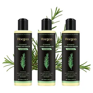 【3 Bottles】Rosemary Shampoo with Hydrolyzed Keratin Promotes Hair Growth Controls Oil DandruffSoothes Scalp lrritation Restores Shine, Big100ml Hair serum for frizzy and dry Hair rosemary Hydrolyzed