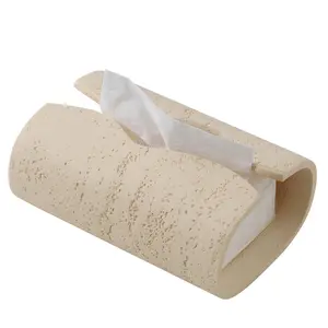 Rectangular tissue box cover made of resin; facial tissue holder that also functions as a toilet paper holder; decorative tissue box and tissue dispenser suitable for bathroom, kitchen, bedroom, living room, office, and other home decor.