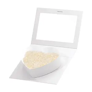 Cardboard Heart Shaped Mache Flowers Packaging Strawberries Sweets Gift Box (White, Heart Shaped)