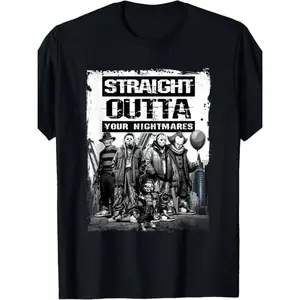 Straight Outta Nightmares" Men'S Vintage Horror Halloween T-Shirt - 100% Cotton