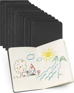 Mini Pocket Notebooks Bulk 12 Packs Blank Small Journal Unlined Notepad Memo Scratch Pads for  3.5 x 5.5 Inches, 30 Sheets/60 Pages(Black Cover)