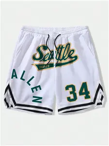 90s Retro Sportswear Seattle Mesh Shorts with Drawstring | Breathable Graphic Basketball Shorts for Summer Street Style & Outdoor Activities | Must-Have Hypebeast Wardrobe Piece