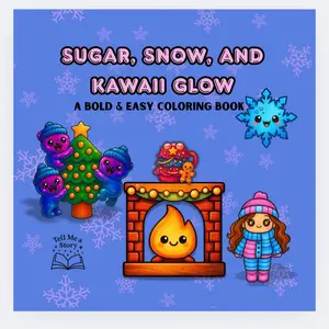 Sugar, Snow, and Kawaii Glow - A Bold & Easy Coloring Book with Festive Characters and Cozy Fireplace