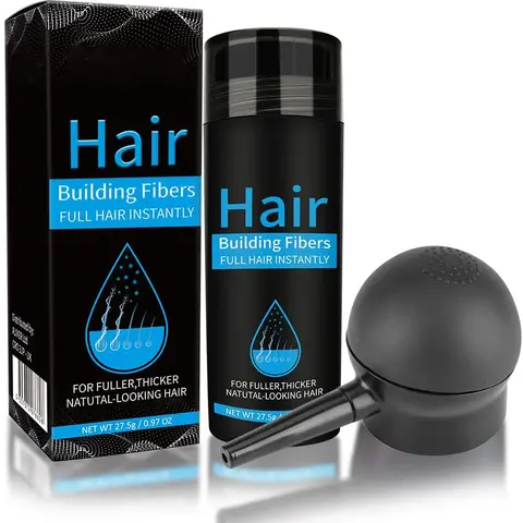 ALIVER Keratin Fibers Haircare Product - Instant Coverage for Thinning Areas & Bald Spots, Stain-Free, Rain/Sweatproof, Hypoallergenic, Sulfate-Free, Unscented, Multiple Shades, Normal Hair, Ideal for Men/Women Work & Dating Travel Use