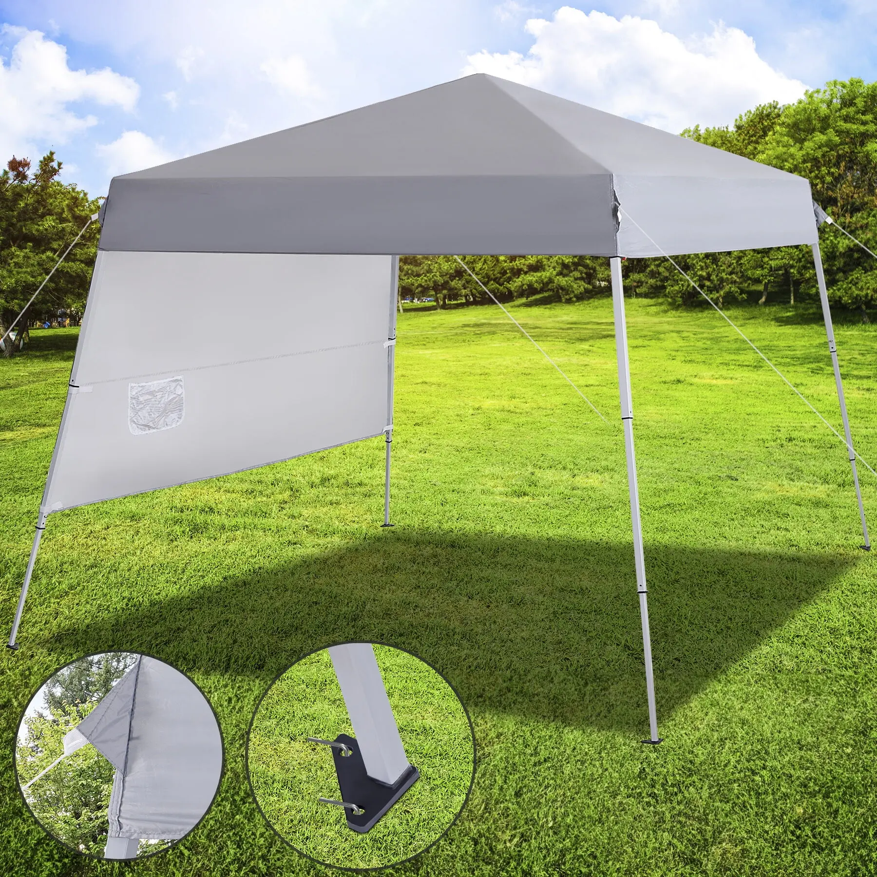 8x8 Ft Sturdy Steel Frame Canopy Tent, Durable Waterproof Outdoor Shelter with Large Space, Quick & Easy Assemble Design, Convenient-to-Carry Wheeled Bag, 4 Sand Bags, 8 Stakes, 4 Ropes for Camping, Backyard,summerwins
