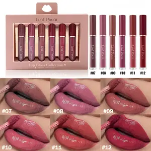 6PCS Lip Gloss Set, Durable Waterproof Moisturizing Lipstick Moisturizing Water Gloss Lip Glaze Lip Gloss Lip Gloss, Makeup Suitable for All Skin Tones