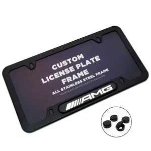 Black / Chrome Front or Rear Stainless Steel License Plate Frame Protect Cover Decorate Accessories Gifts